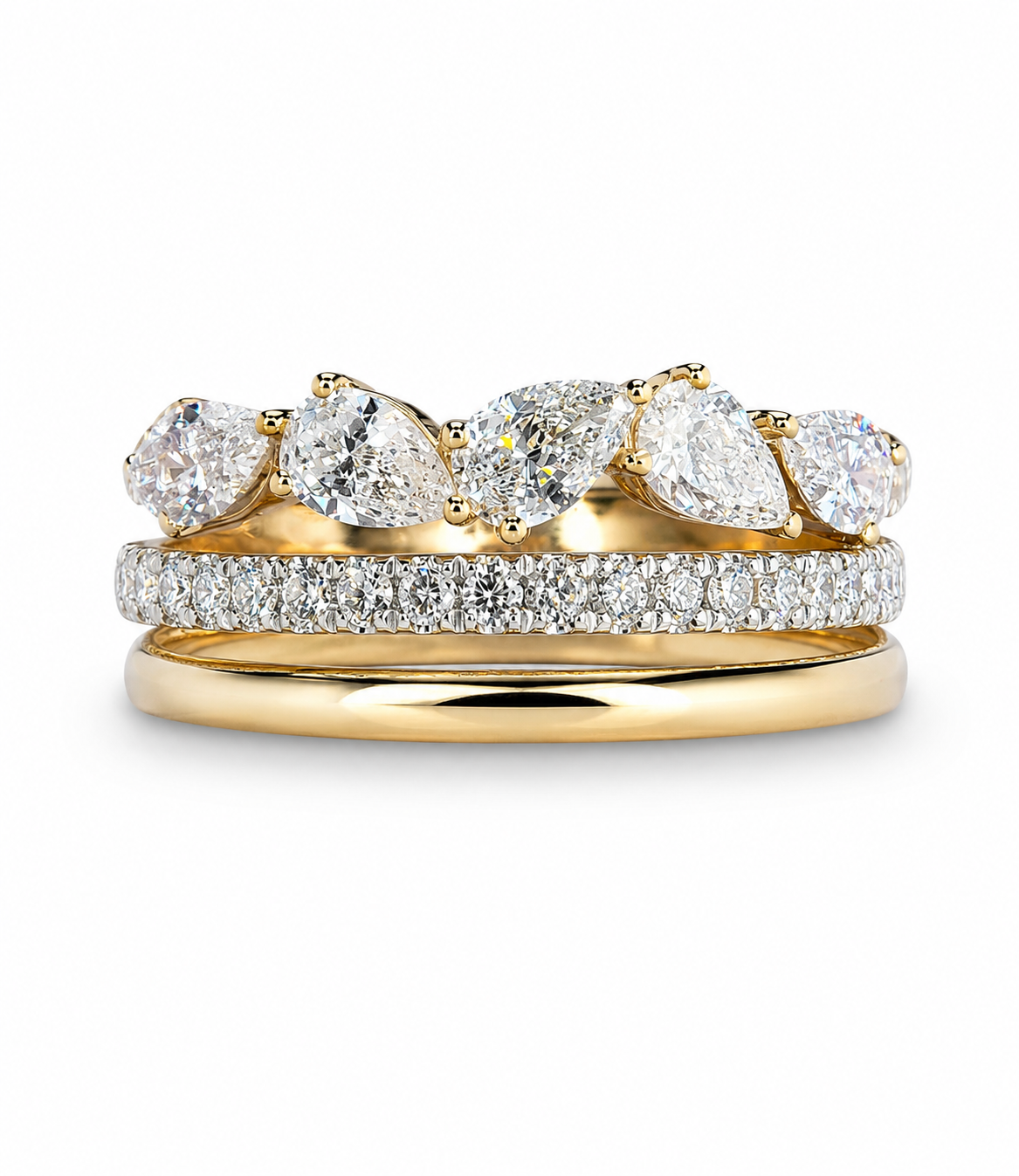 1.03 Carat Pear & Round Diamond Band